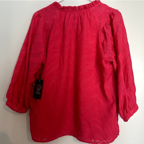 NWT Vince Camuto Split Neck Zebra Print Blouse – Women’s Small, Pink - Picture 9 of 10